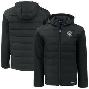 New York Mets Cutter & Buck Men's Small Evoke Hybrid Softshell Hooded Jacket